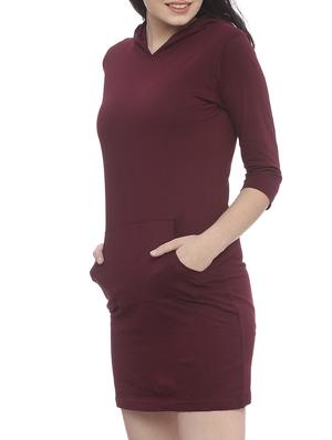 front pocket hooded sheath dress - 15345248 - Standard Image - 2