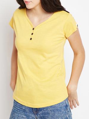 v-neck solid tee - 15345255 - Standard Image - 2