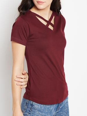 criss cross neckline top - 15345262 - Standard Image - 2