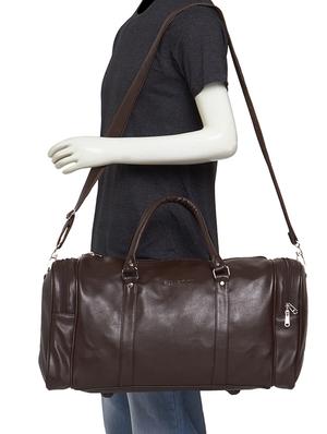 brown leatherette (pu) dufflebag - 15345579 - Standard Image - 5