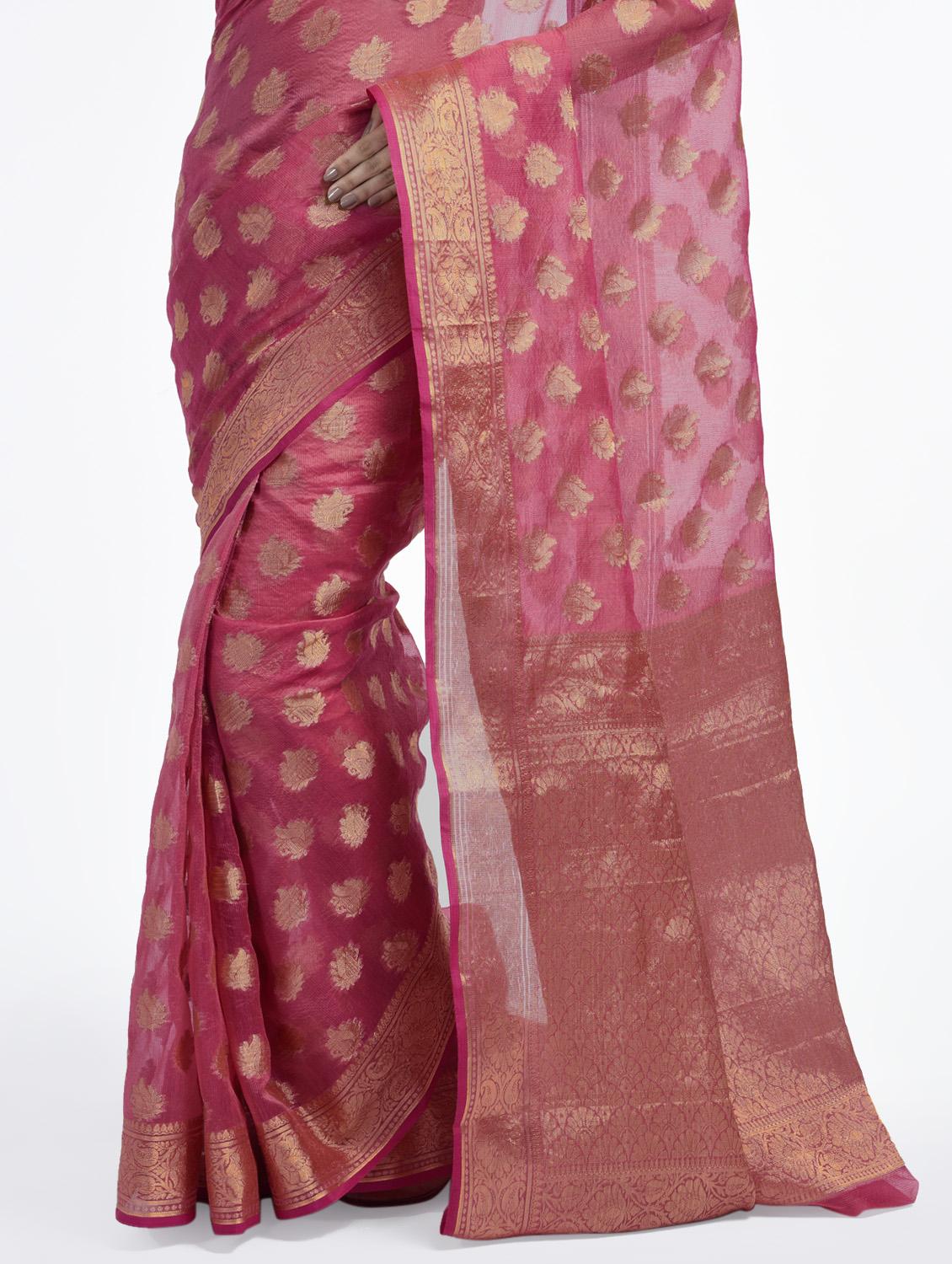 Zari motif Banarasi Saree with blouse - 15345643 - Zoom Image - 2