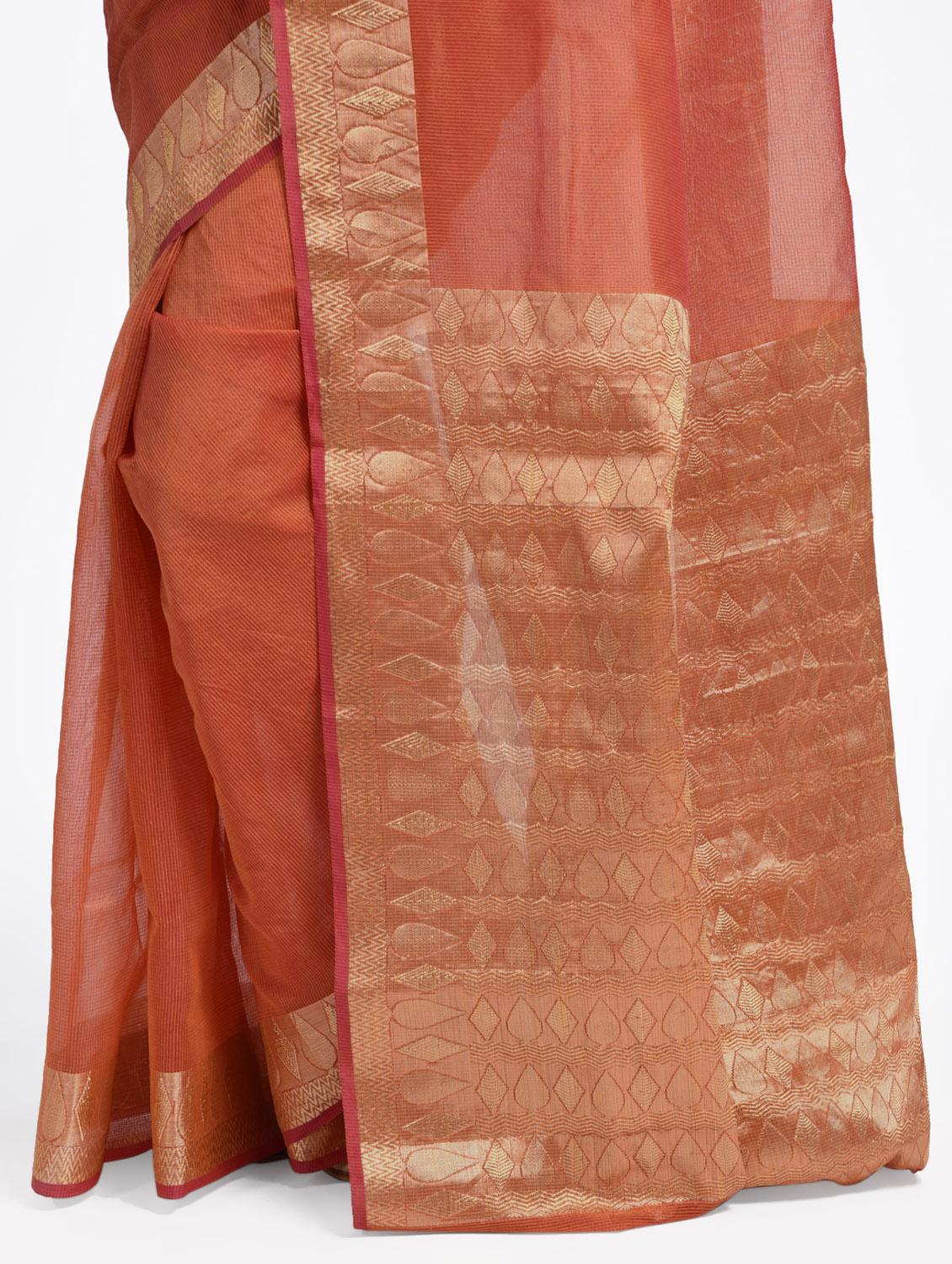 geometrical zari border handloom saree with blouse - 15345655 - Zoom Image - 2