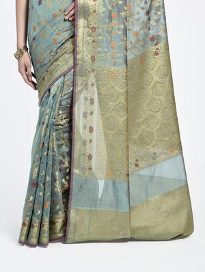 Zari Work Banarasi Saree with blouse - 15345656 - Standard Image - 2