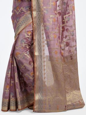 floral zari banarasi saree with blouse - 15345659 - Standard Image - 2