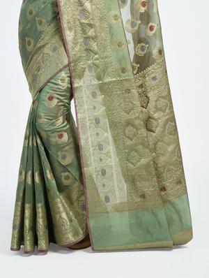 Zari Motif Banarasi Saree with blouse - 15345663 - Standard Image - 2