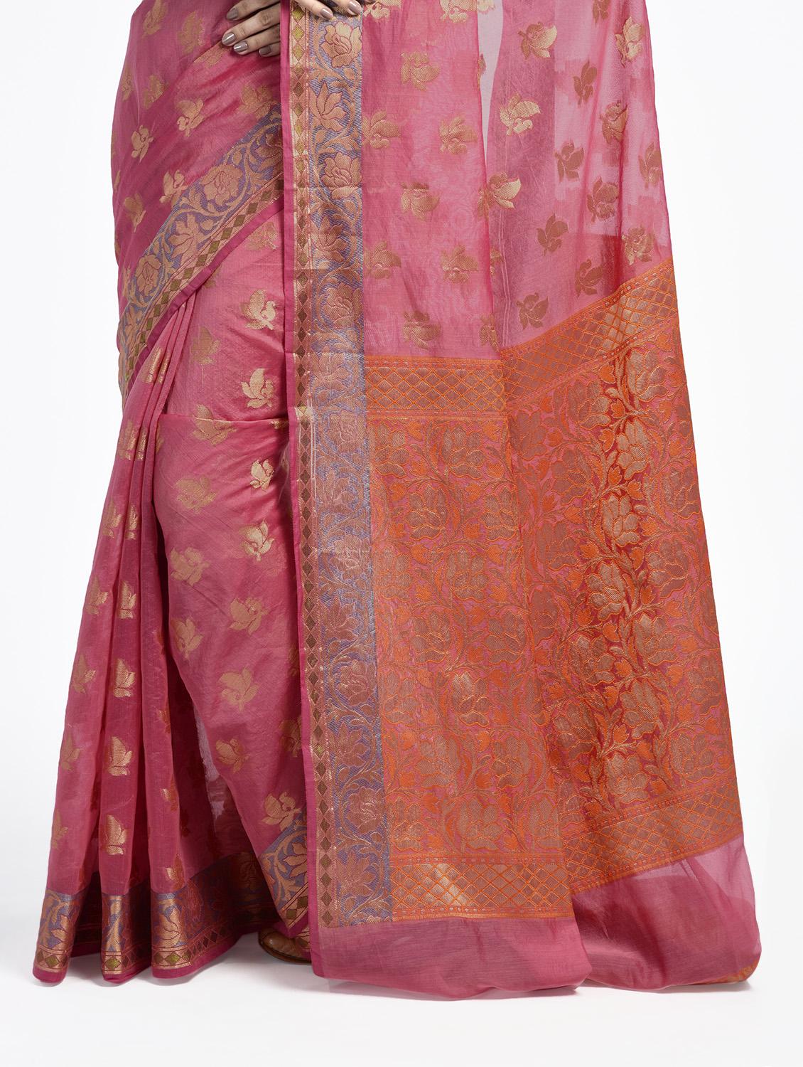 Zari Work Banarasi Saree with blouse - 15345669 - Zoom Image - 2