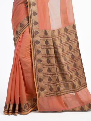 geometrical zari border handloom saree with blouse - 15345685 - Standard Image - 2