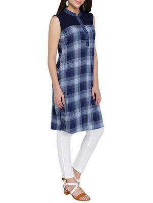 checkered straight kurta - 15345721 - Standard Image - 2