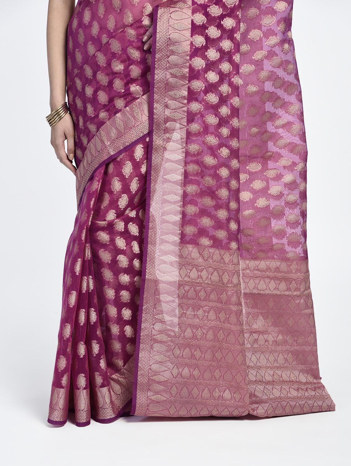 Zari Work Banarasi Saree with blouse - 15345756 - Zoom Image - 2
