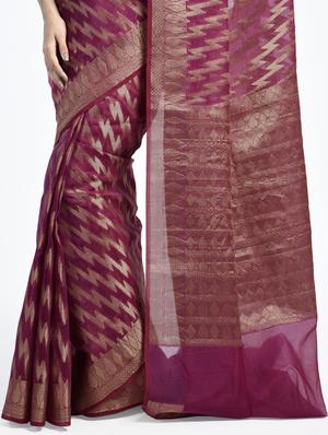 chevron zari motif Banarasi Saree with blouse - 15345757 - Standard Image - 2