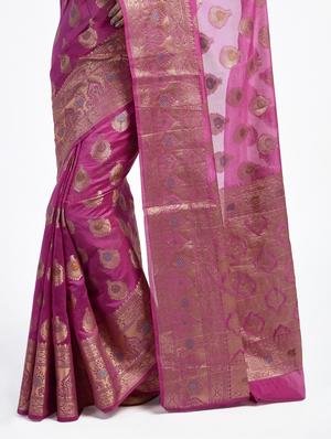 Zari Motif Banarasi Saree with blouse - 15345763 - Standard Image - 2