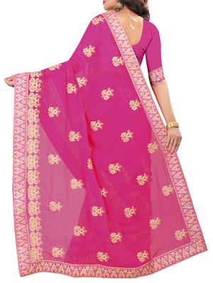 coding embroidery work saree with blouse - 15345825 - Standard Image - 2