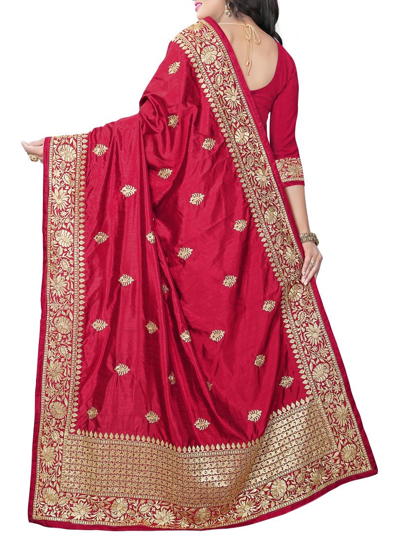 zari embroidery work saree with blouse - 15345846 - Zoom Image - 2