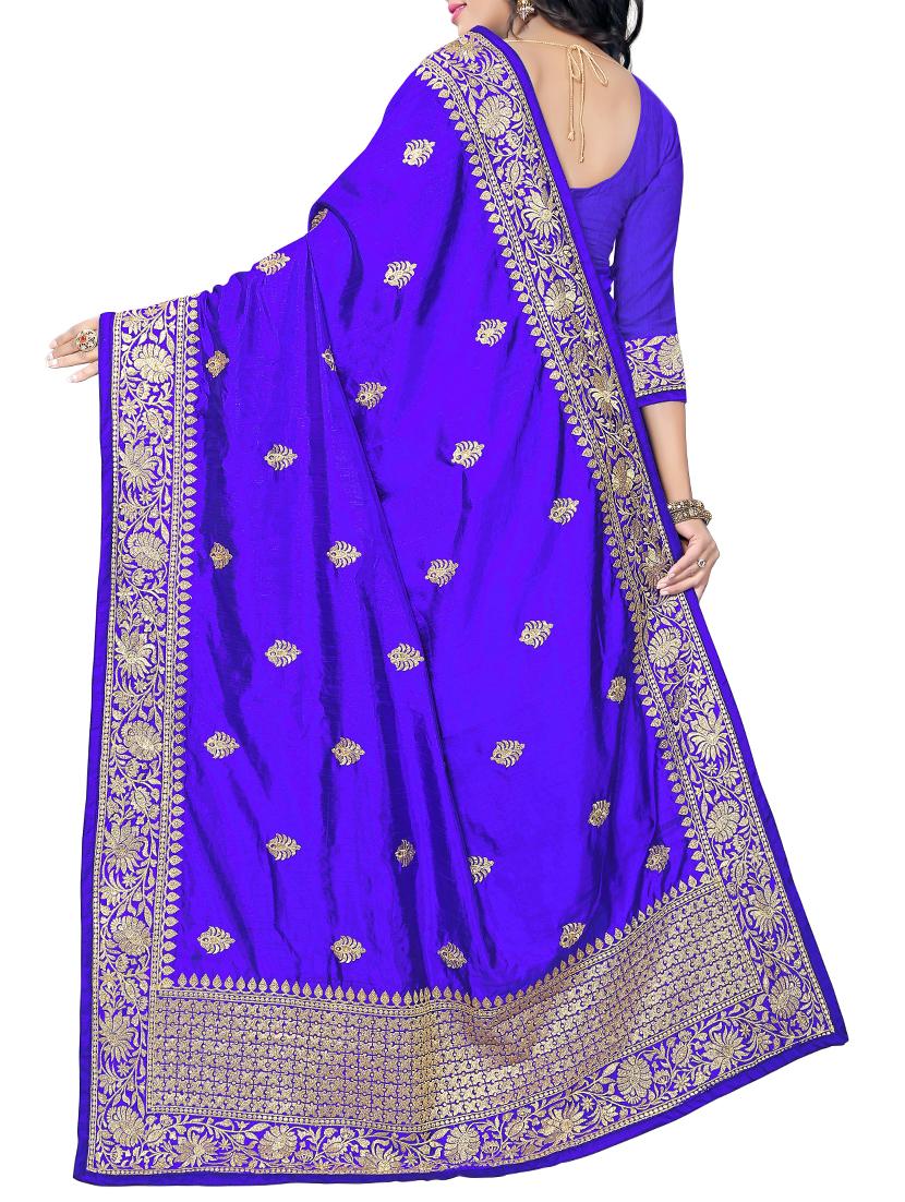 zari embroidery work saree with blouse - 15345851 - Zoom Image - 2