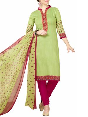 Printed unstitched churidaar suit - 15345883 - Standard Image - 2