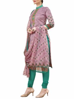 Embroidered unstitched churidaar suit - 15345888 - Standard Image - 2