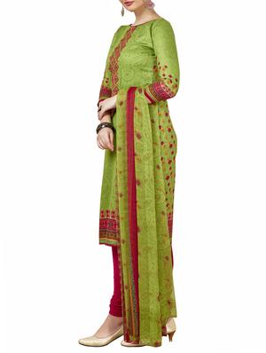 Embroidered unstitched churidaar suit - 15345889 - Standard Image - 2