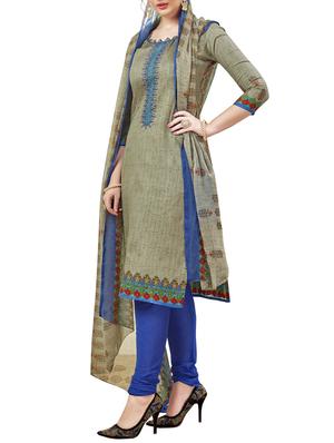 Embroidered unstitched churidaar suit - 15345893 - Standard Image - 2