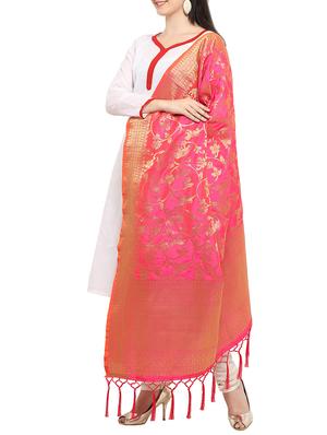 pink art silk banarasi dupatta - 15346544 - Standard Image - 2