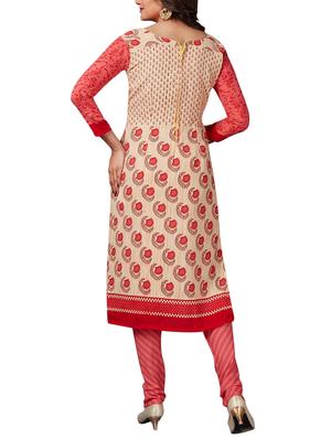 Printed unstitched churidaar suit - 15346587 - Standard Image - 2