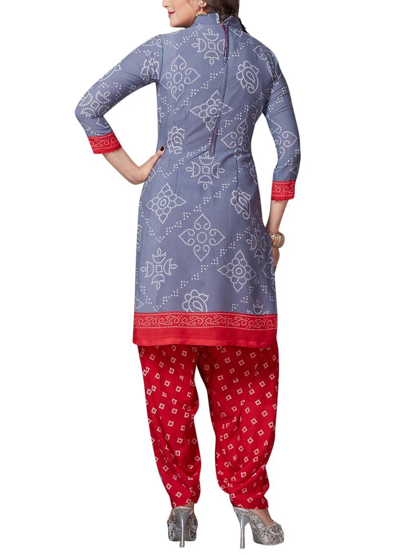Printed unstitched salwar suit - 15346593 - Zoom Image - 2
