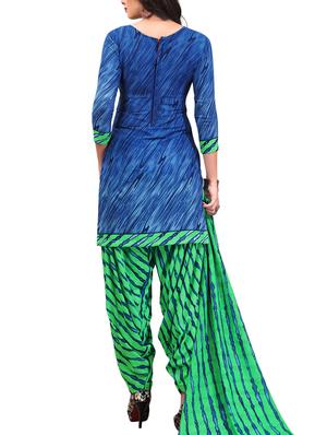 Leheriya print unstitched salwar suit - 15346594 - Standard Image - 2