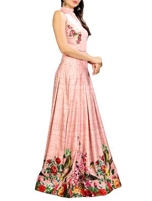 pink silk flared gown - 15346874 - Standard Image - 2
