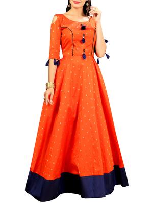 Tassels silk flared gown - 15346877 - Standard Image - 2