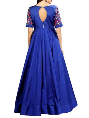 blue silk flared gown - 15346878 - Standard Image - 2