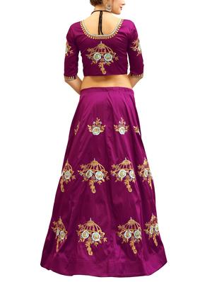 purple silk aline lehenga - 15346931 - Standard Image - 2