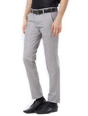 grey cotton flat front formal trouser - 15347303 - Standard Image - 2