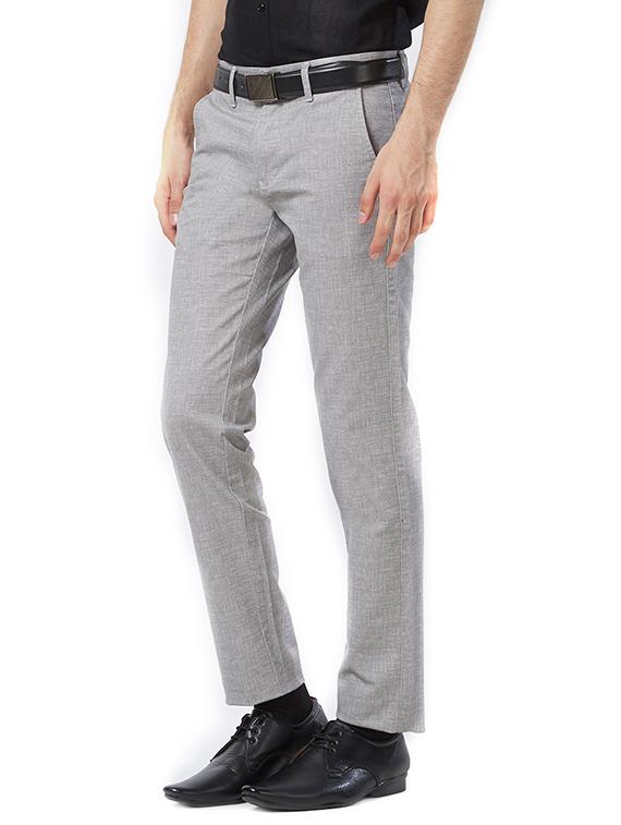 grey cotton flat front formal trouser - 15347303 - Zoom Image - 2