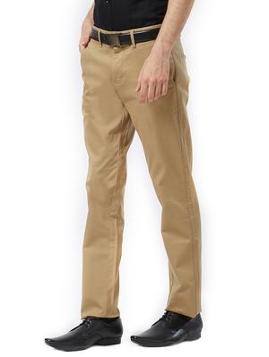 brown cotton flat front casual trouser - 15347327 - Standard Image - 2