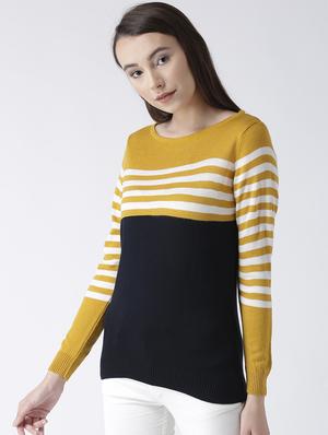 ribbed hem striped pullover - 15347351 - Standard Image - 2