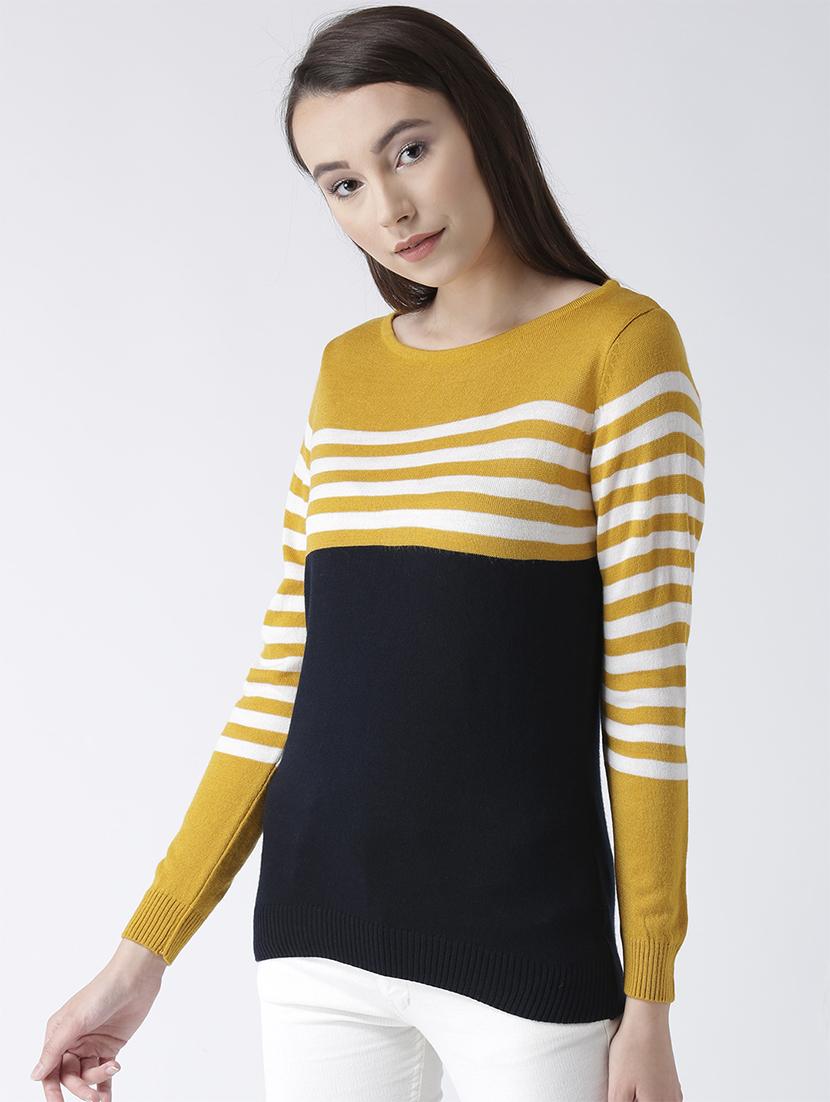 ribbed hem striped pullover - 15347351 - Zoom Image - 2