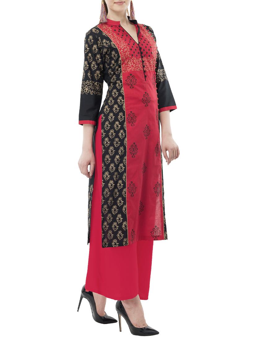 Block print straight kurta - 15347378 - Zoom Image - 2