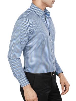 blue polyester blend formal shirt - 15347857 - Standard Image - 2