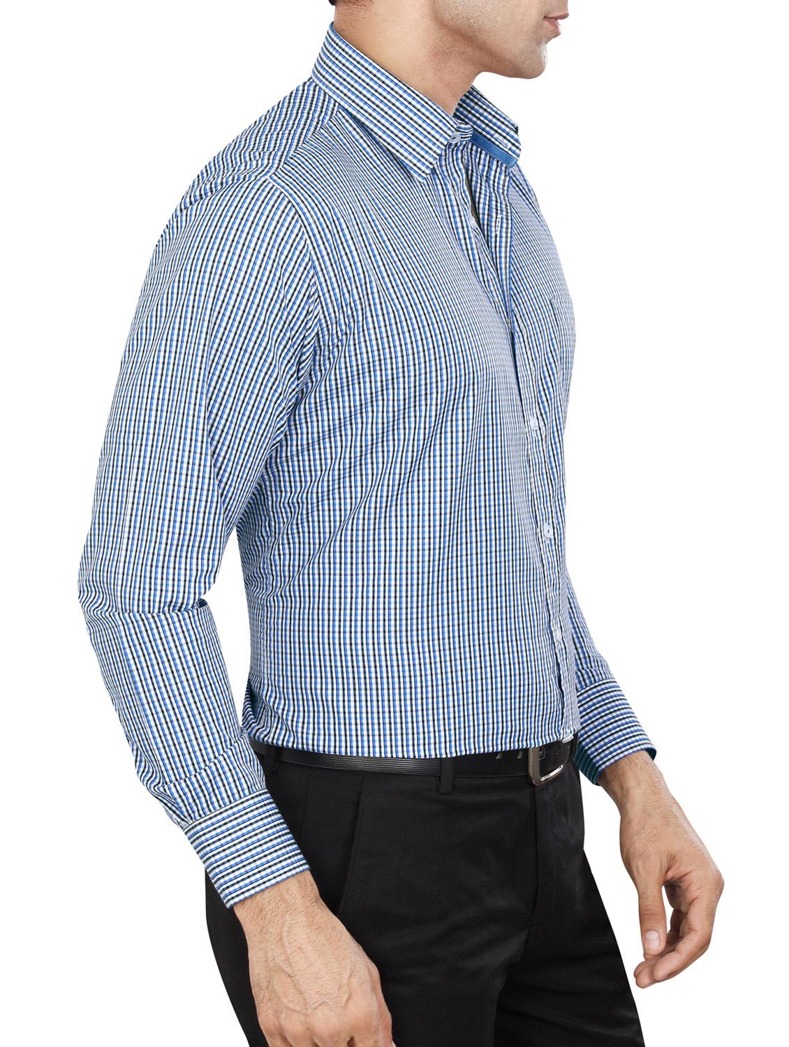 blue polyester blend formal shirt - 15347857 - Zoom Image - 2