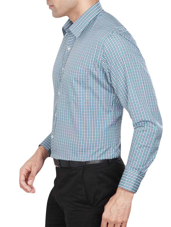 blue polyester blend formal shirt - 15347862 - Zoom Image - 2