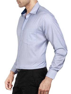 blue polyester blend formal shirt - 15347991 - Standard Image - 2