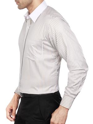 beige polyester blend formal shirt - 15347994 - Standard Image - 2