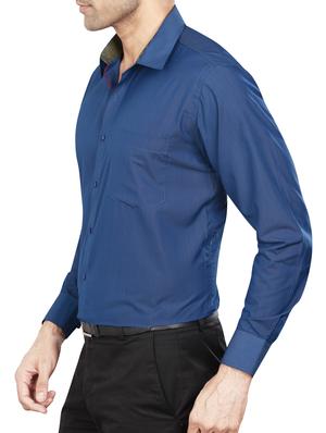 blue polyester blend formal shirt - 15348002 - Standard Image - 2