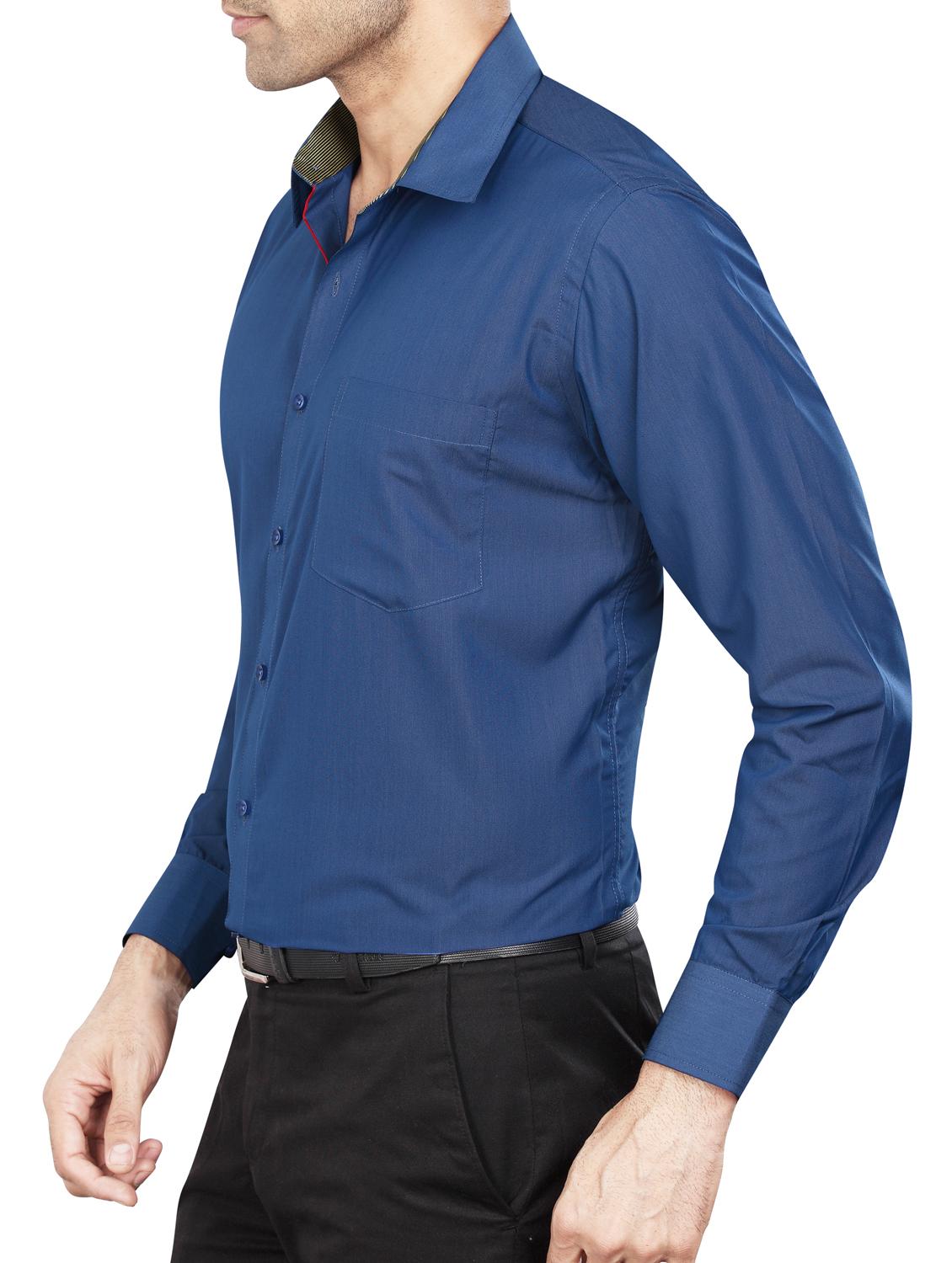 blue polyester blend formal shirt - 15348002 - Zoom Image - 2