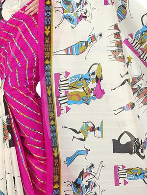 Conversational Bhagalpuri saree with blouse - 15348484 - Standard Image - 2