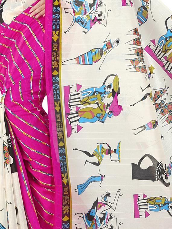 Conversational Bhagalpuri saree with blouse - 15348484 - Zoom Image - 2