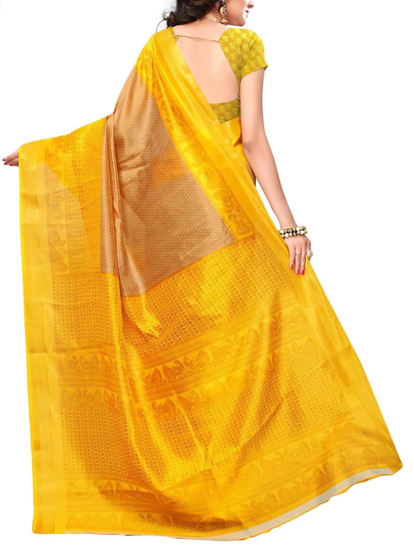 Contrast bordered bhagalpuri saree with blouse - 15348498 - Zoom Image - 2