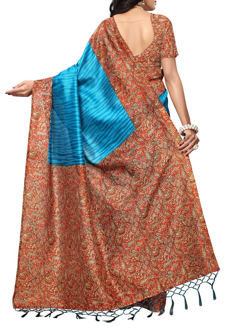 Contrast bordered mysore silk saree with blouse - 15348518 - Zoom Image - 2