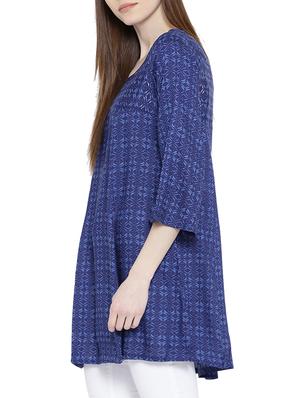 Round neck printed tunic - 15348719 - Standard Image - 2