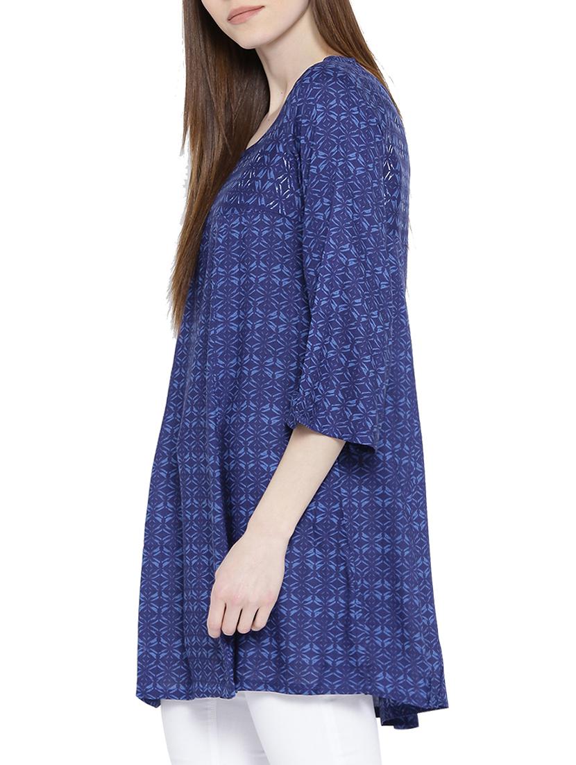 Round neck printed tunic - 15348719 - Zoom Image - 2