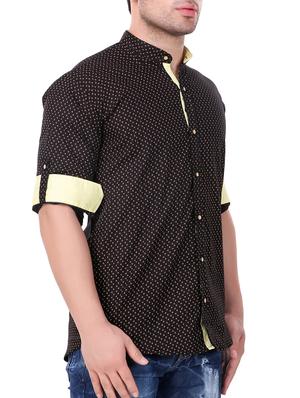 black cotton casual shirt - 15349187 - Standard Image - 2